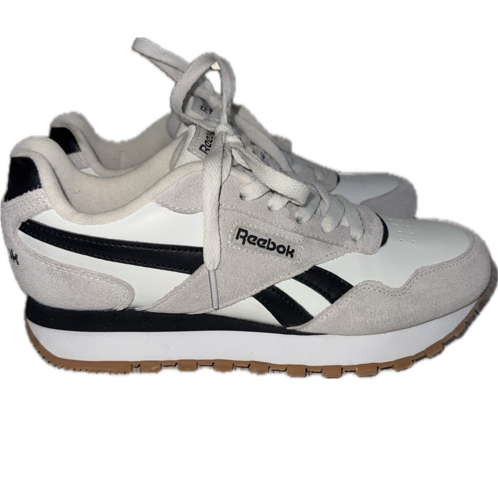 Reebok White Black Gray Classic Harman Sneakers